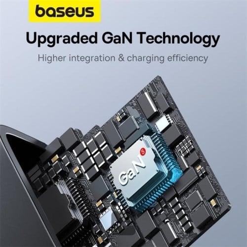 شاحن حائط Baseus GaN5 بمنفذين من النوع C ومنفذ USB...