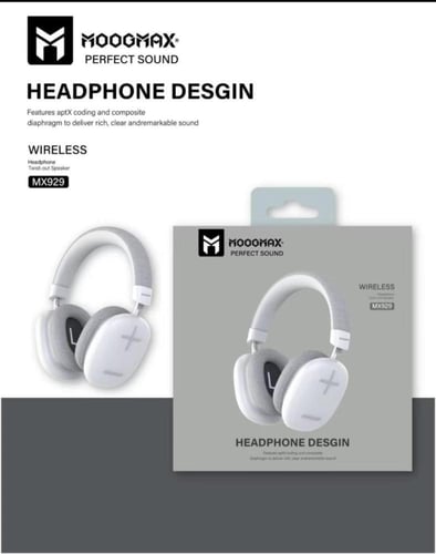 سماعة راس بلوتوث موج ماكس 50 ساعة MooGax Wireless...