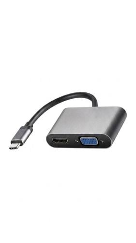 محول سمارت لينك USB-C إلى HDMI 4K و VGA متعدد الوظ...