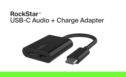 محوّل صوت وشحن USB-C مزدوج من بيليكن 60 واط - الأس...