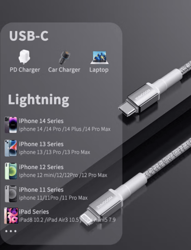 كابل من موج ماكس للشحن الفائق من النوع سي إلى لايت...