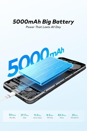 هاتف ايتل موديل A100c الرام5+3 128قيقا اللون الأسو...