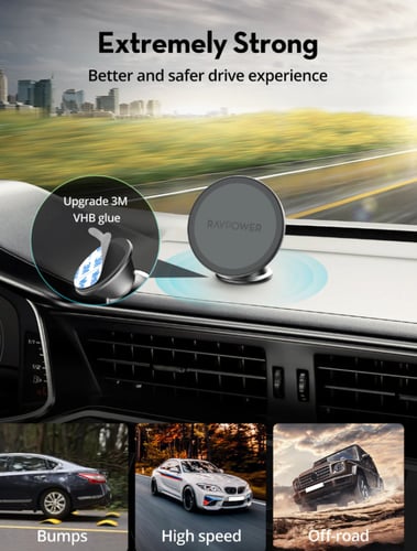 مثبت جوال من راف باور مغناطيسي 360 درجة - اسود