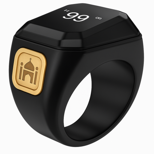 خاتم التسبيح الذكي - لون اسود - 20 ملم