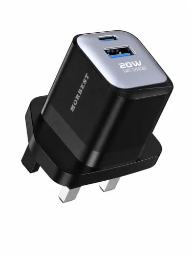 شاحن MORBEST سريع 20W بمنفذي USB وType-C موديل TB9...