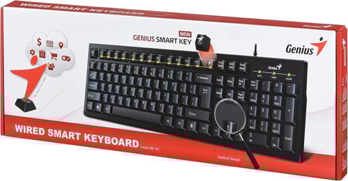 كيبورد من GENIUS سلك KB-101 ، باللون الاسود