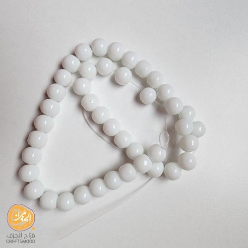 خرز زجاجي اسود بلمعة 8ملم