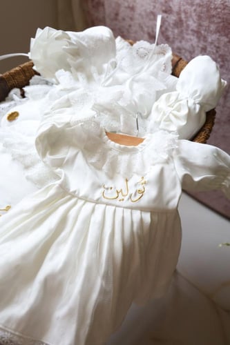 فساتين بناتي بيبي مع مدس بتطريز الاسم