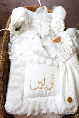 فساتين بناتي بيبي مع مدس بتطريز الاسم