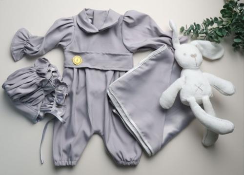 طقم أفرول رمادي متكامل