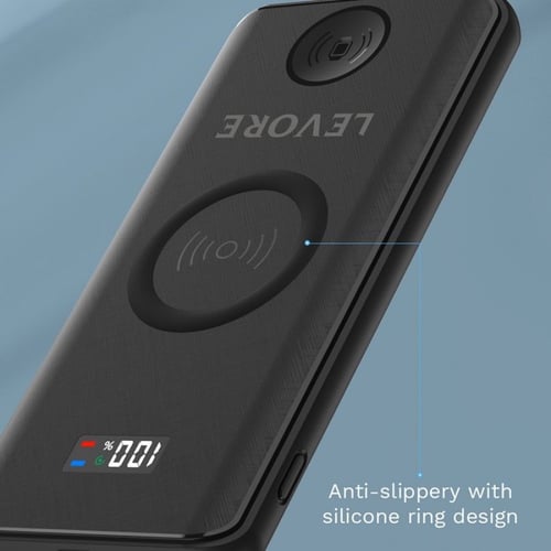 ليفوري - شاحن متنقل لاسلكي وسلكي بقوة 20 واط وسعة...