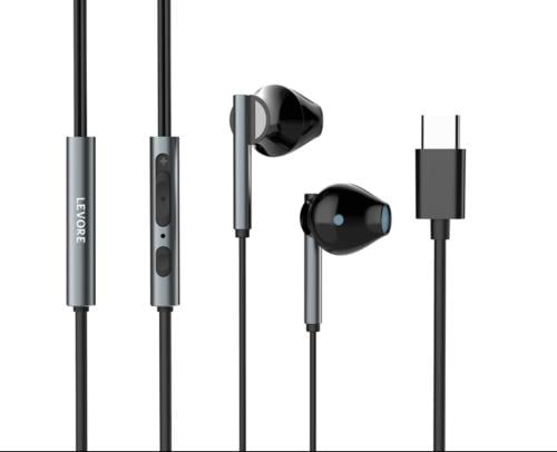 سماعة اذن سلكية ليفوري منفذ Type-C - أسود-ابيض