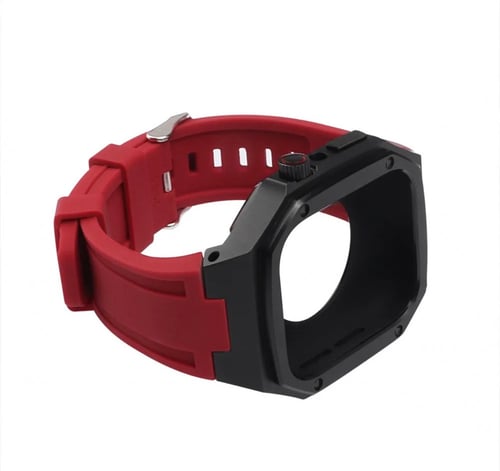 سوارة ساعة ابل اطار استيل فخم مع سوار ربل مقاس 44-...