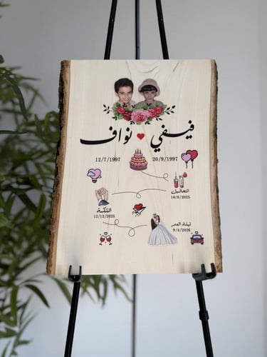 لوحة ذكريات خشبية - شايني