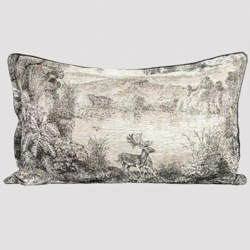 كوشن مستطيل نسيج مزخرف رسومات غابة