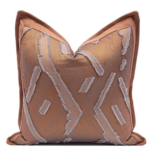 كوشن برتقالي زخرفة هندسية