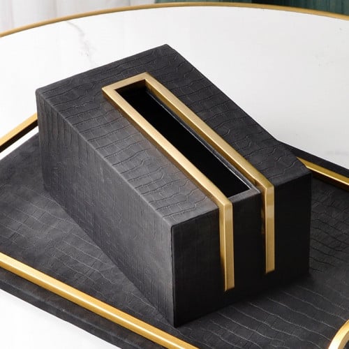 علبة مناديل لون اسود