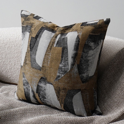 كوشن غطاء لون ذهبي رمادي