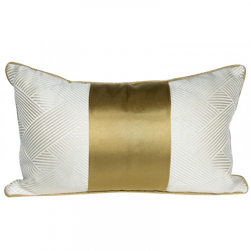 كوشن غطاء مستطيل اوفوايت مع ذهبي نحاسي