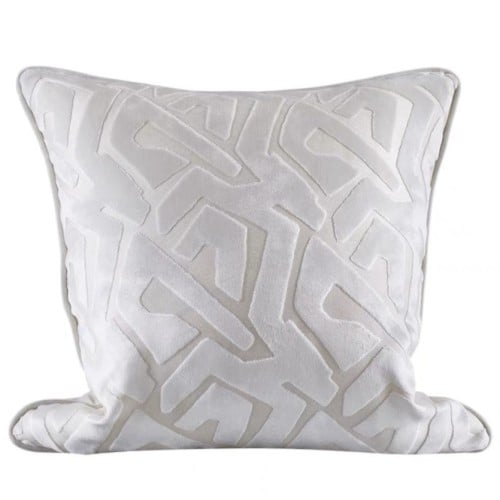 كوشن ابيض نسيج بارز