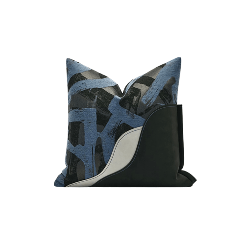 تنسيق وسائد عصرية لون ازرق اسود