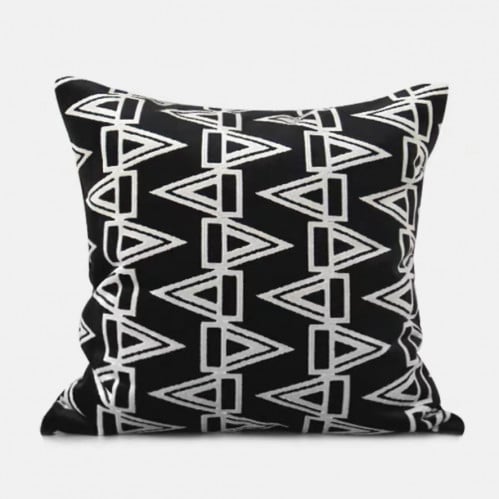كوشن غطاء تصميم هندسي اسود وابيض