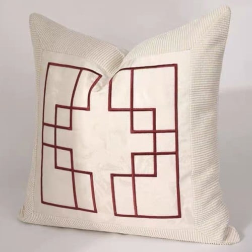 كوشن اوفوايت خطوط هندسية عنابي