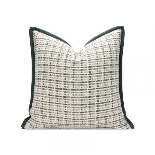 وسادة غطاء مربع نسيج مخلوط لون ابيض ورمادي