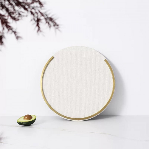 صينية جلد لون اوفوايت باطار ذهبي