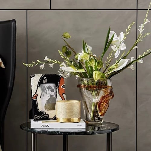 فازة زهور زجاج ملون