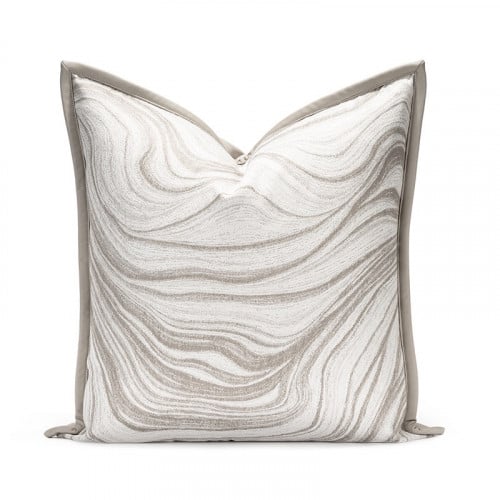 غطاء خدادية لون ابيض بخطوط منحنية