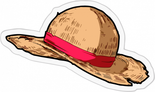 ملصق قبعة القش