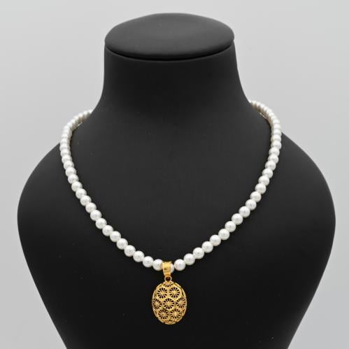 عقد ذهب 21 مع لؤلؤ