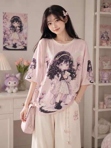 تيشيرت لافندر دول💜Lavender doll tee