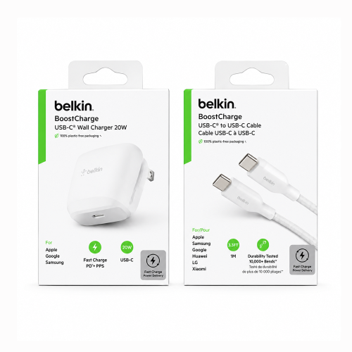 بكج بيلكن الوطني - شاحن حائط 20W + كيبل USB-C