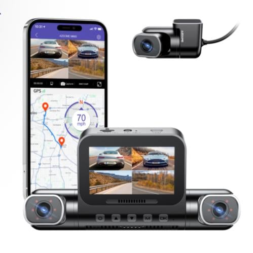 كاميرا سيارة AZDOME 4K 4CH واي فاي