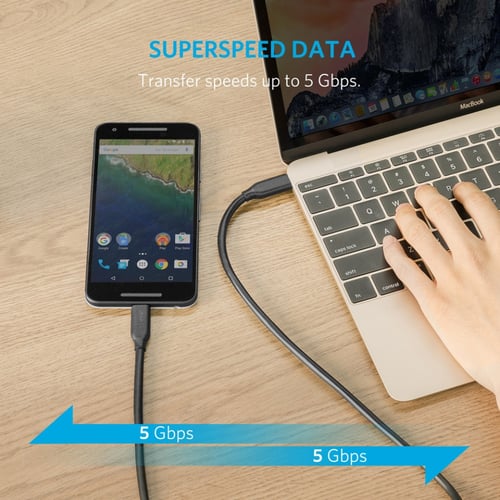 كيبل تايب سي إلى تايب سي أنكر بلاستيك بطول 90سم