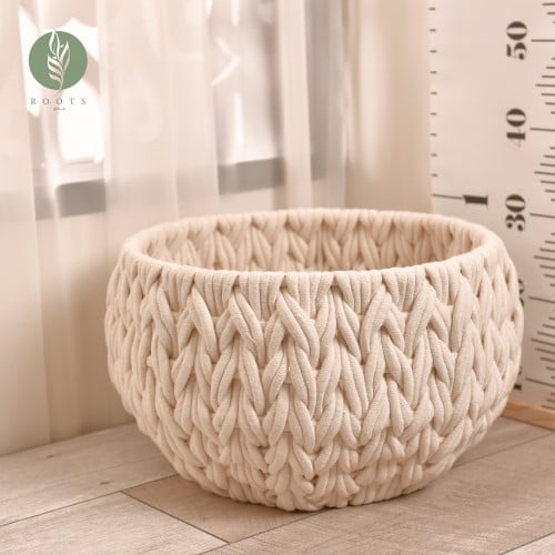 سلة فاخرة من الخيوط القطنية