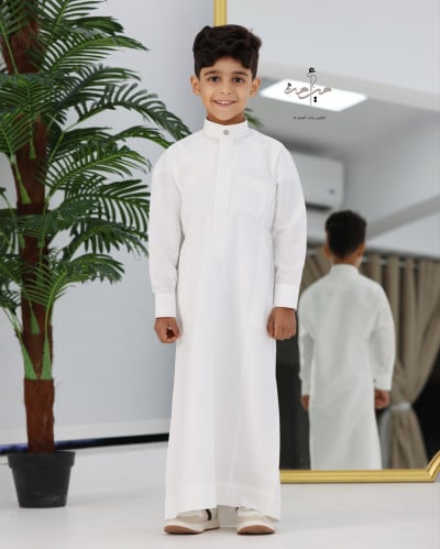 ثوب نباتي ياقة سادة ( كبك )