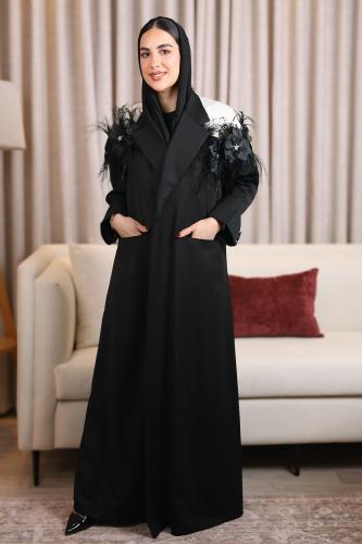 عباية بليزر طوق الورد