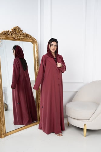 عباية جاكيت حرير مع لنن