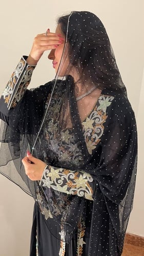 مخور نجلاء شيفون بكسرات جاهز مقاس مديم