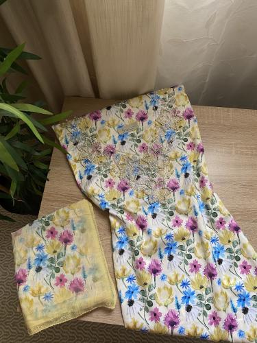 مخور اللؤلؤ+شيلة حرير ديجتال بدون تفصيل