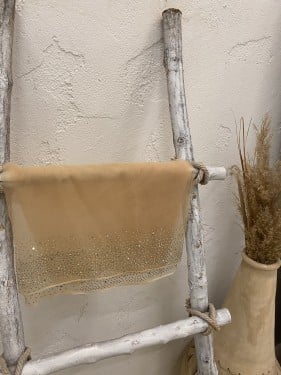 شيلة تل لون بيج متروس فصوص في الاطراف