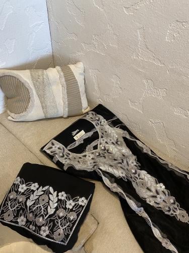 ثوب اماراتي بدون تفصيل قطعتين شيفون+بطانة