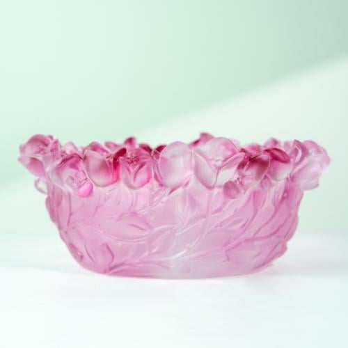 وعاء كريستال وردي - Pink Crystal Bowl