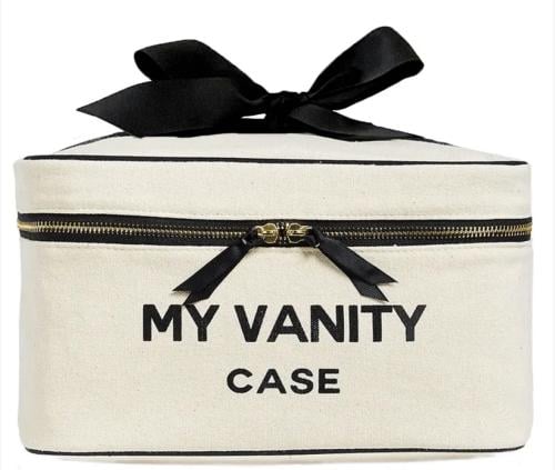شنطة مستحضرات عناية بعبارة البسمة - Vanity Case