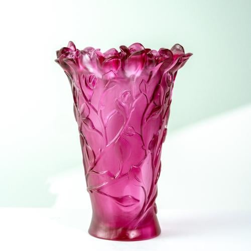 فازة بتصميم ورود - Floral Crystal Vase