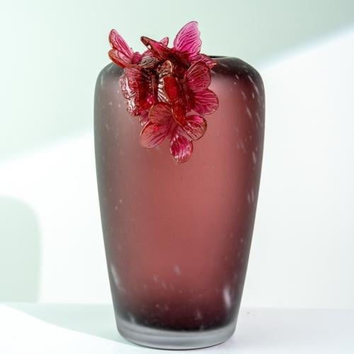 فازة بتصميم فراشات - Butterfly Crystal Vase