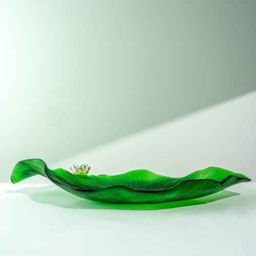 صحن كرستال كبير -Green Large Crystal Plate